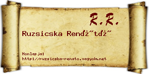 Ruzsicska Renátó névjegykártya