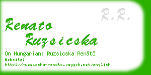 renato ruzsicska business card